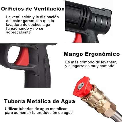 Potente Hidrolavadora Portátil con 2 Baterías